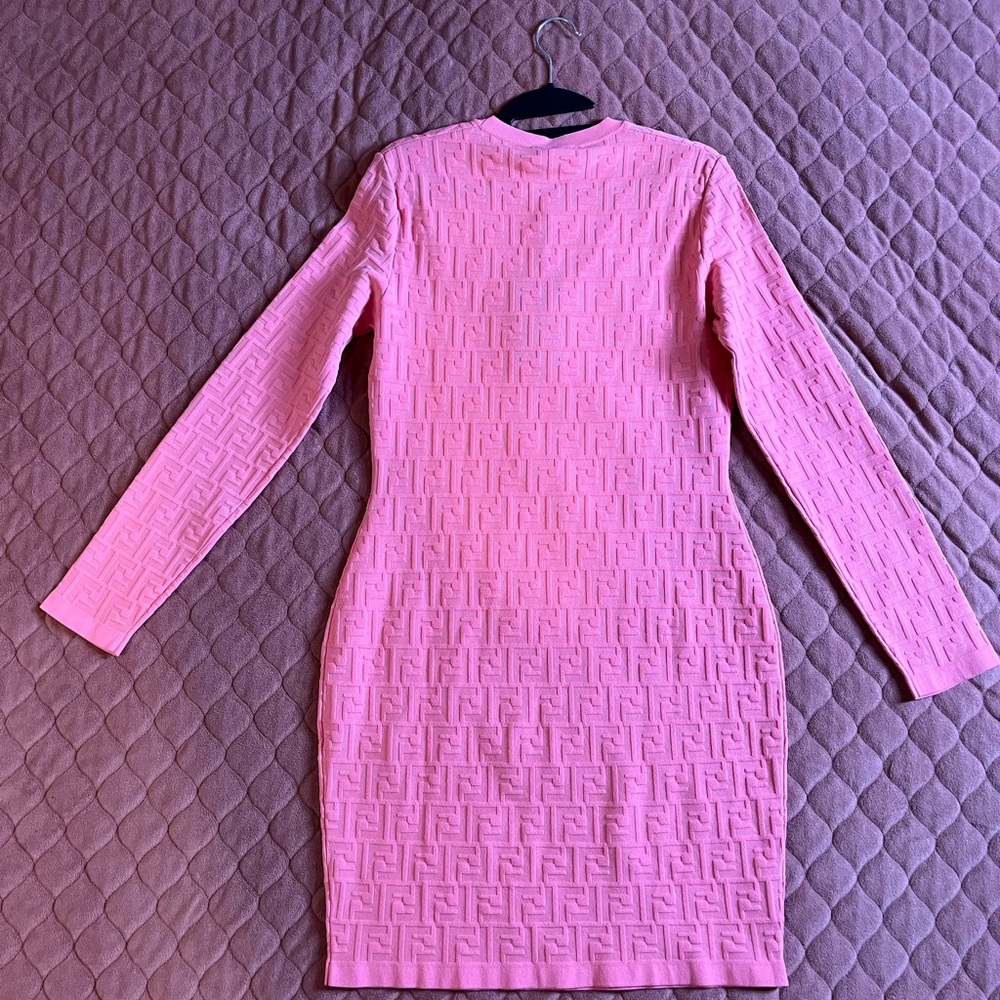 Fendi Pink Long-Sleeve Bodycon Dress - Picture 2 of 4